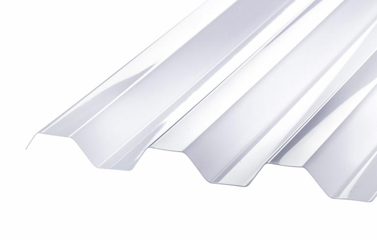 SUNLUX HI-PVC, trapezplade, 76/18, Opal, 1039 x 4880mm